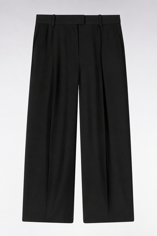 Pantalon à jambes larges fluide noir
