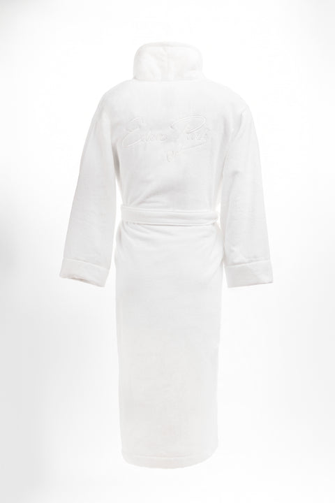 Peignoir en coton éponge blanc brodé - Image 3