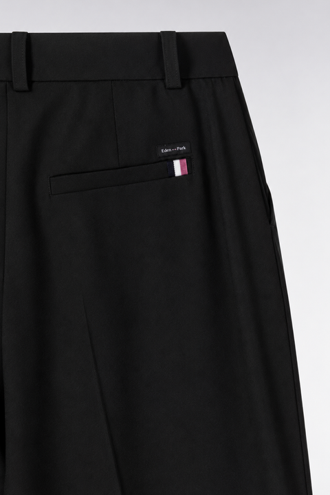 Pantalon à jambes larges fluide noir - Image 2