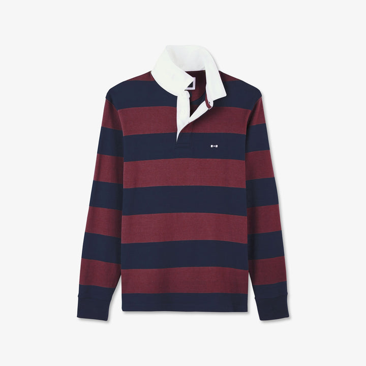 Maillot bleu foncé rayé manches longues