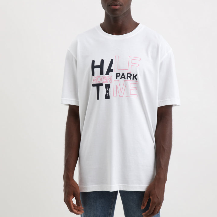 T-shirt blanc à détails Half Time en jersey coton