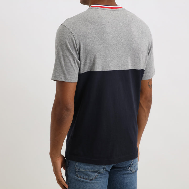 T-shirt gris bicolore en jersey coton
