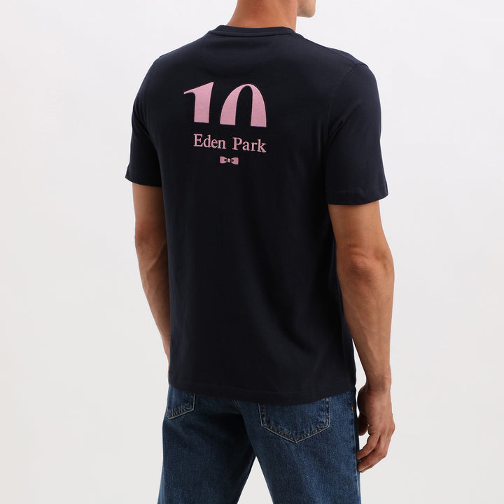 T-shirt marine broderie dos 10 Eden Park en jersey coton