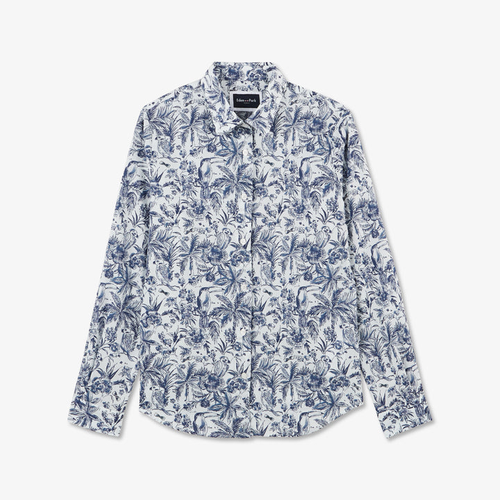 Chemisier bleu à imprimé exclusif