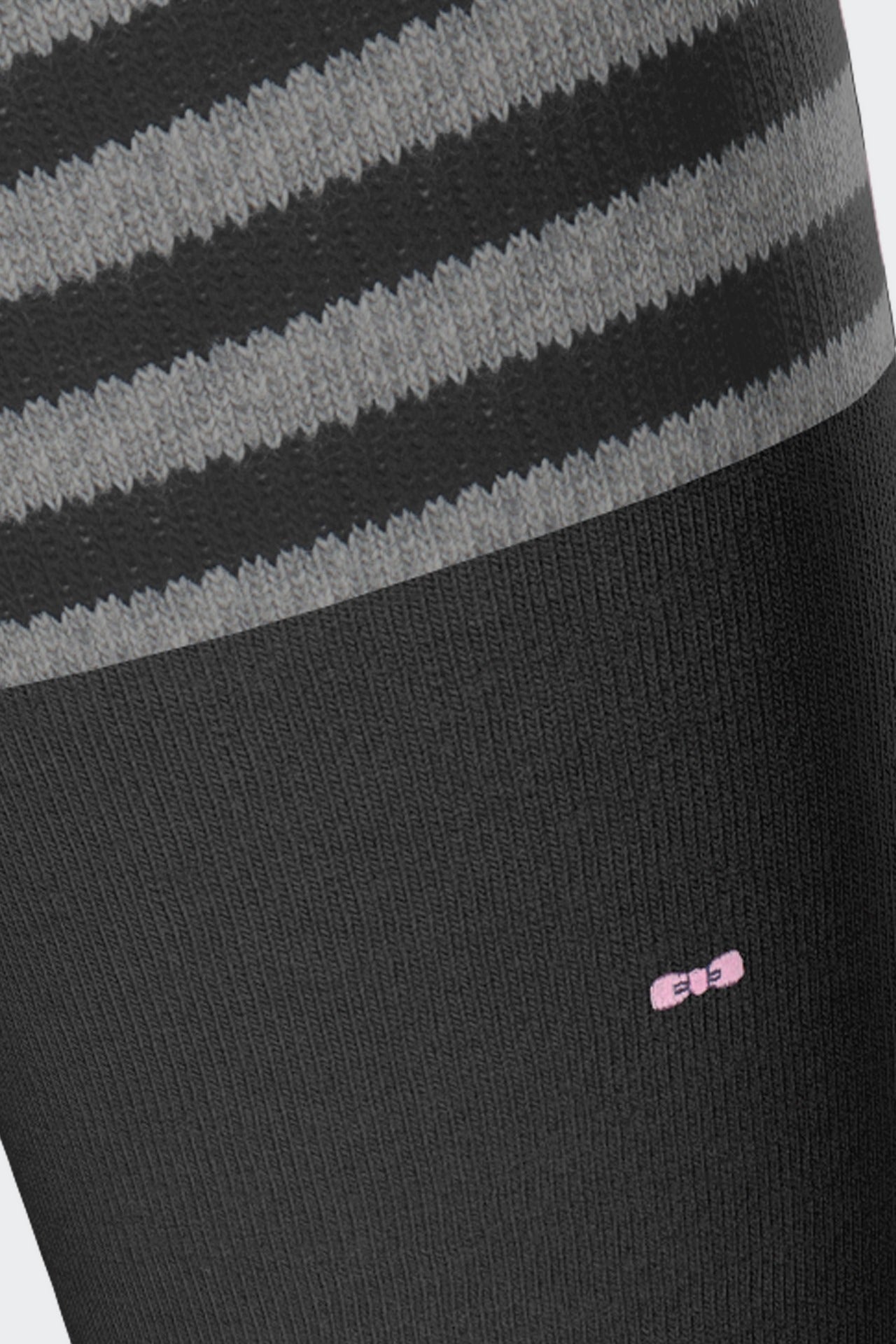 Paire de chaussettes noires à bords rayés en coton stretch