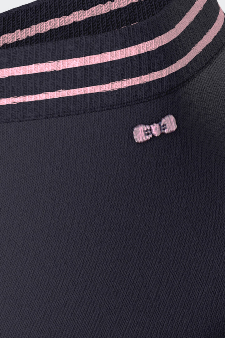 Paire de chaussettes basses marine à bords roses en coton stretch