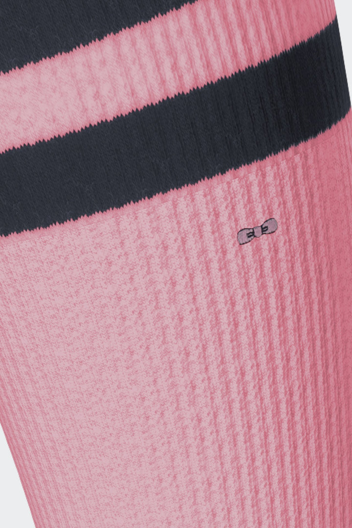 Lot de 3 paires de chaussettes roses à bords cerclés en coton stretch