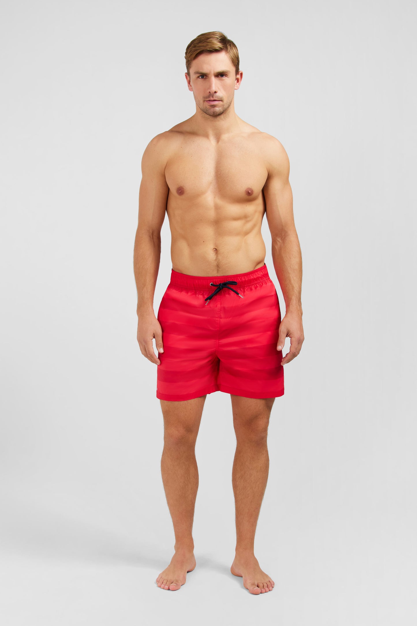 Short de bain à rayures rouge