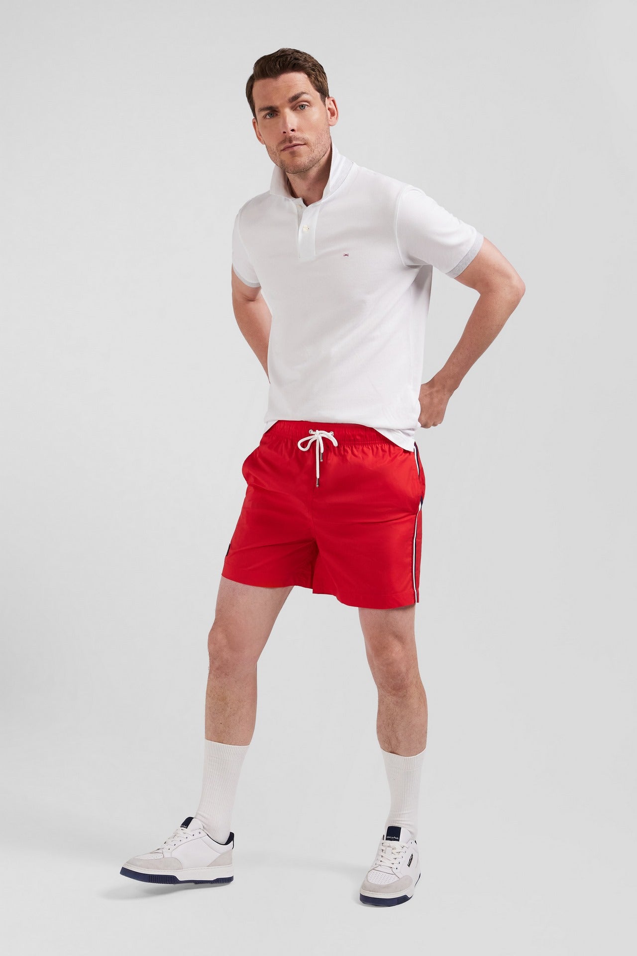 Shorts von Bade unifarben Detail Bänder dreifarbig