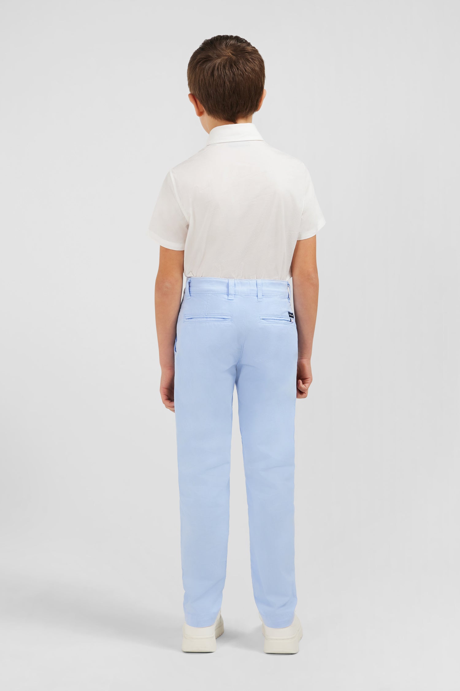 Pantalon chino bleu ciel en coton stretch