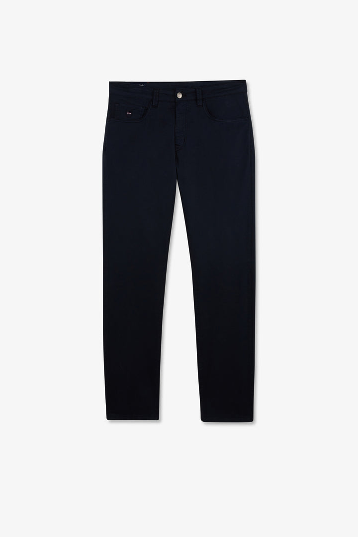 Pantalon bleu marine droit 5 poches