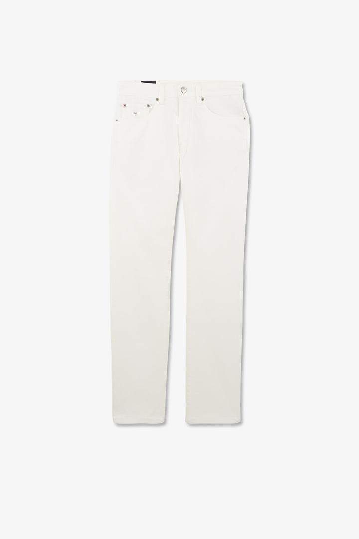 Jean blanc en coton denim stretch coupe regular
