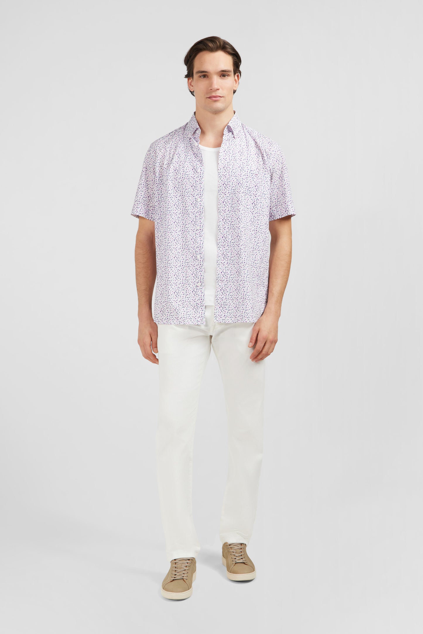 White blouse with exclusive floral print