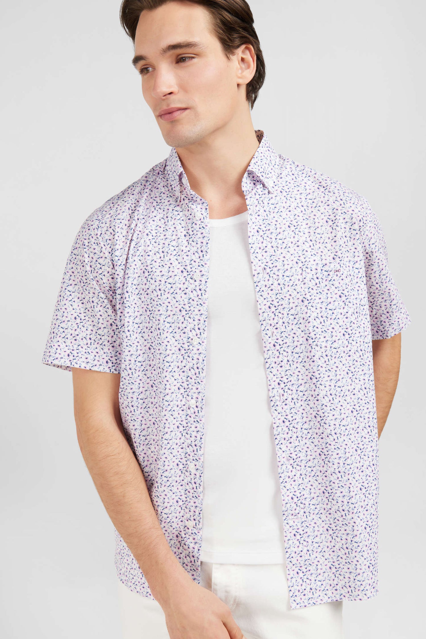 White blouse with exclusive floral print
