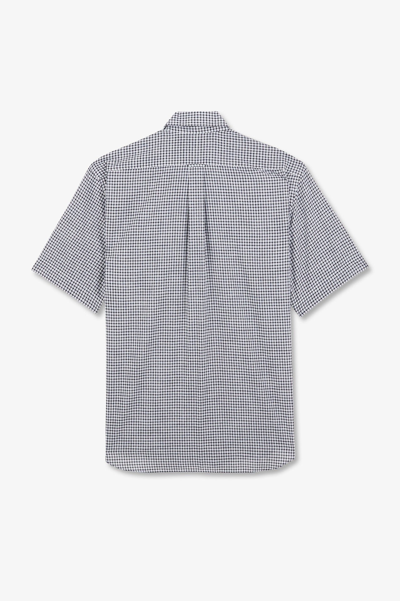 Chemisette bleu foncé à carreaux en coton dobby