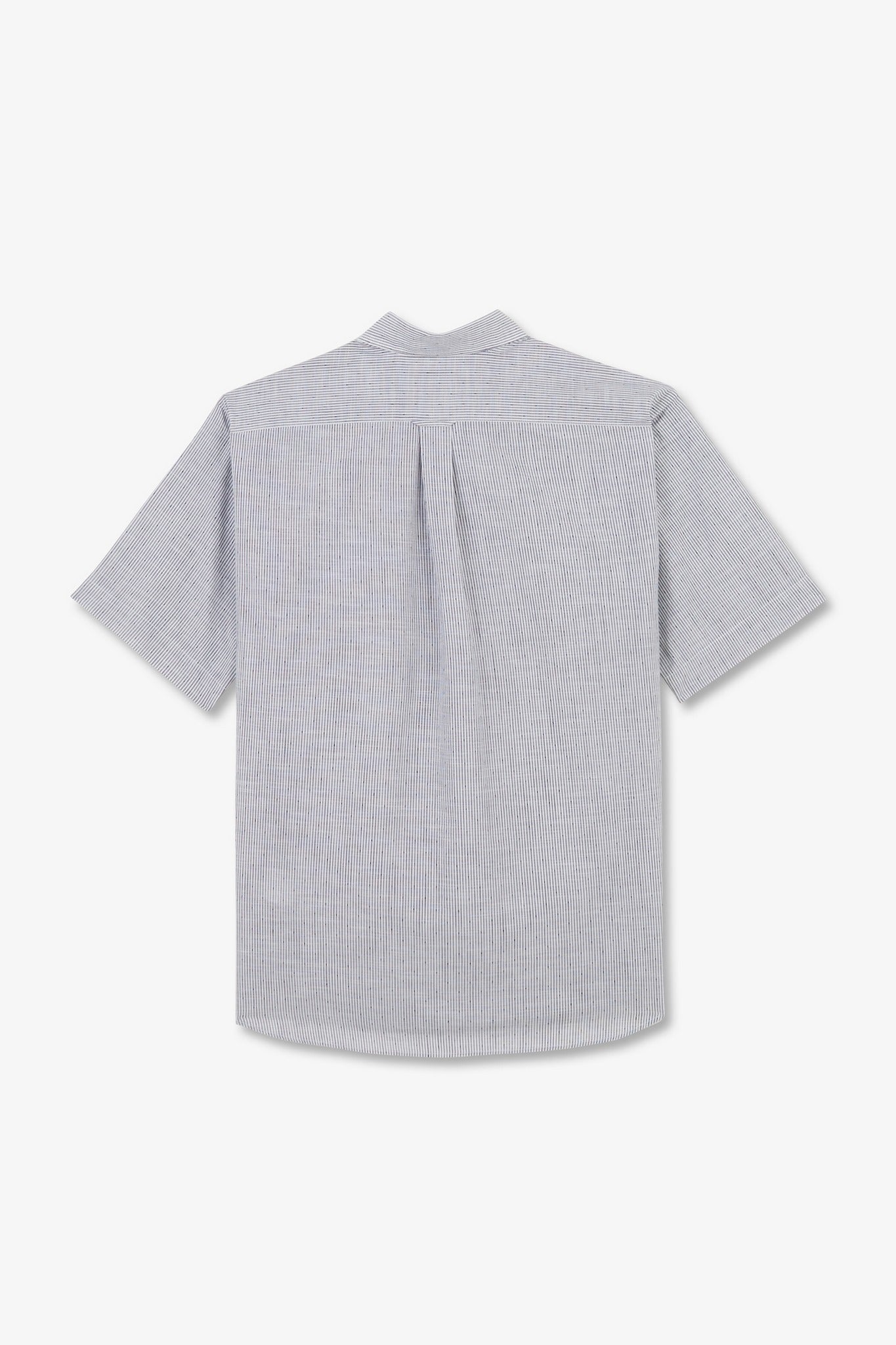 Chemisette rayée bleu foncé en coton dobby