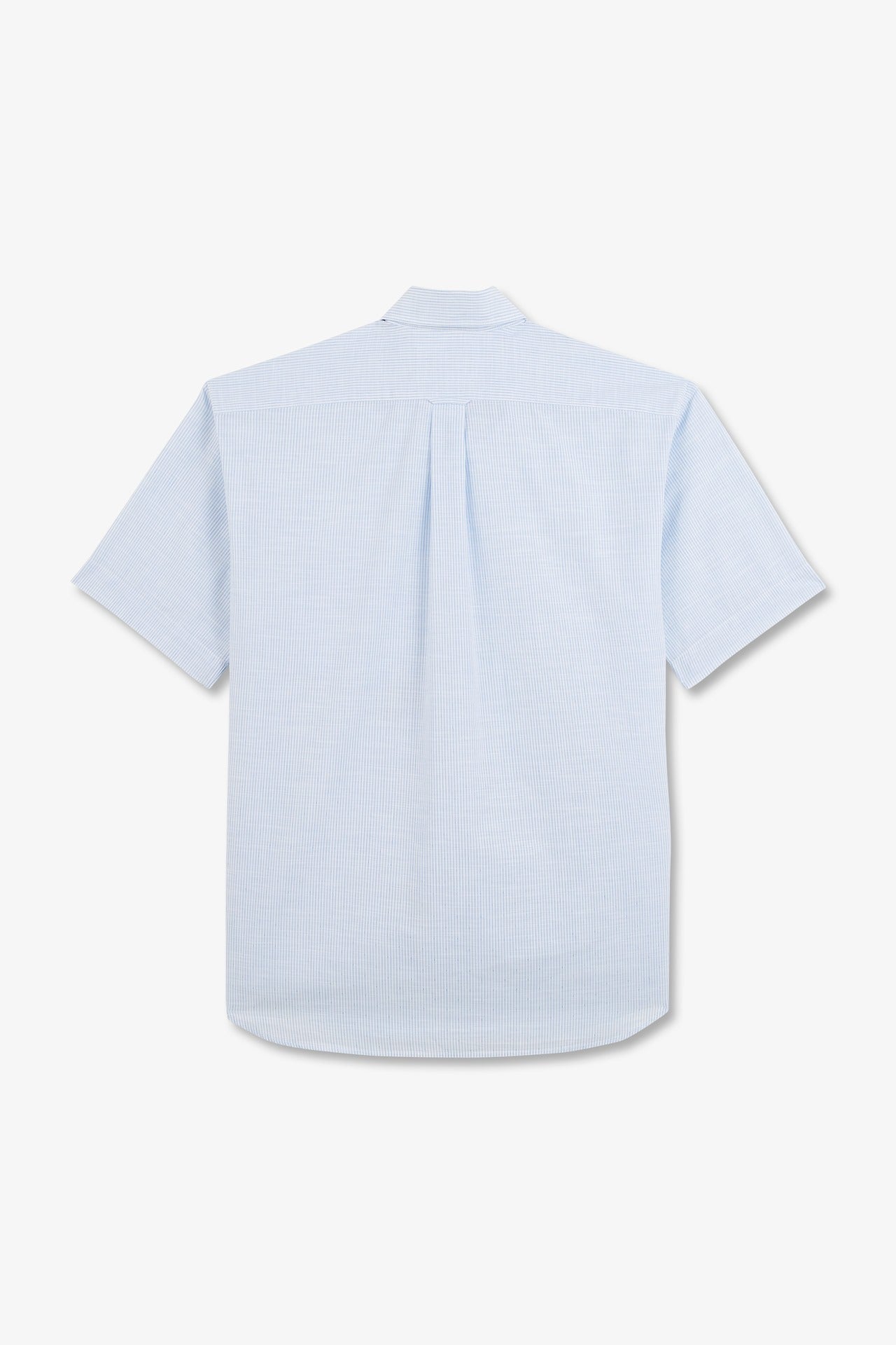 Chemisette rayée bleue en coton dobby
