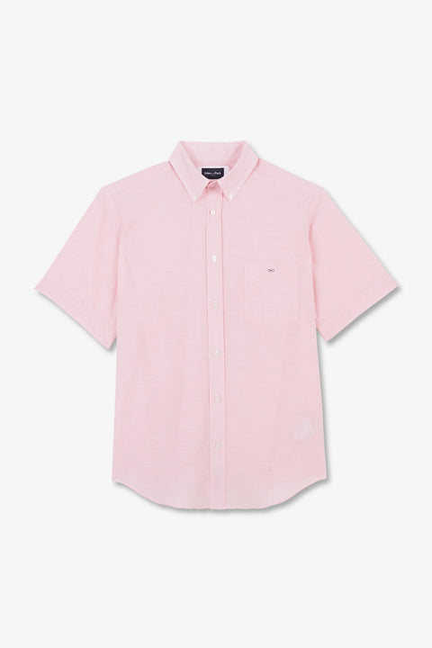 Pink shirt in cotton dobby - Image 2
