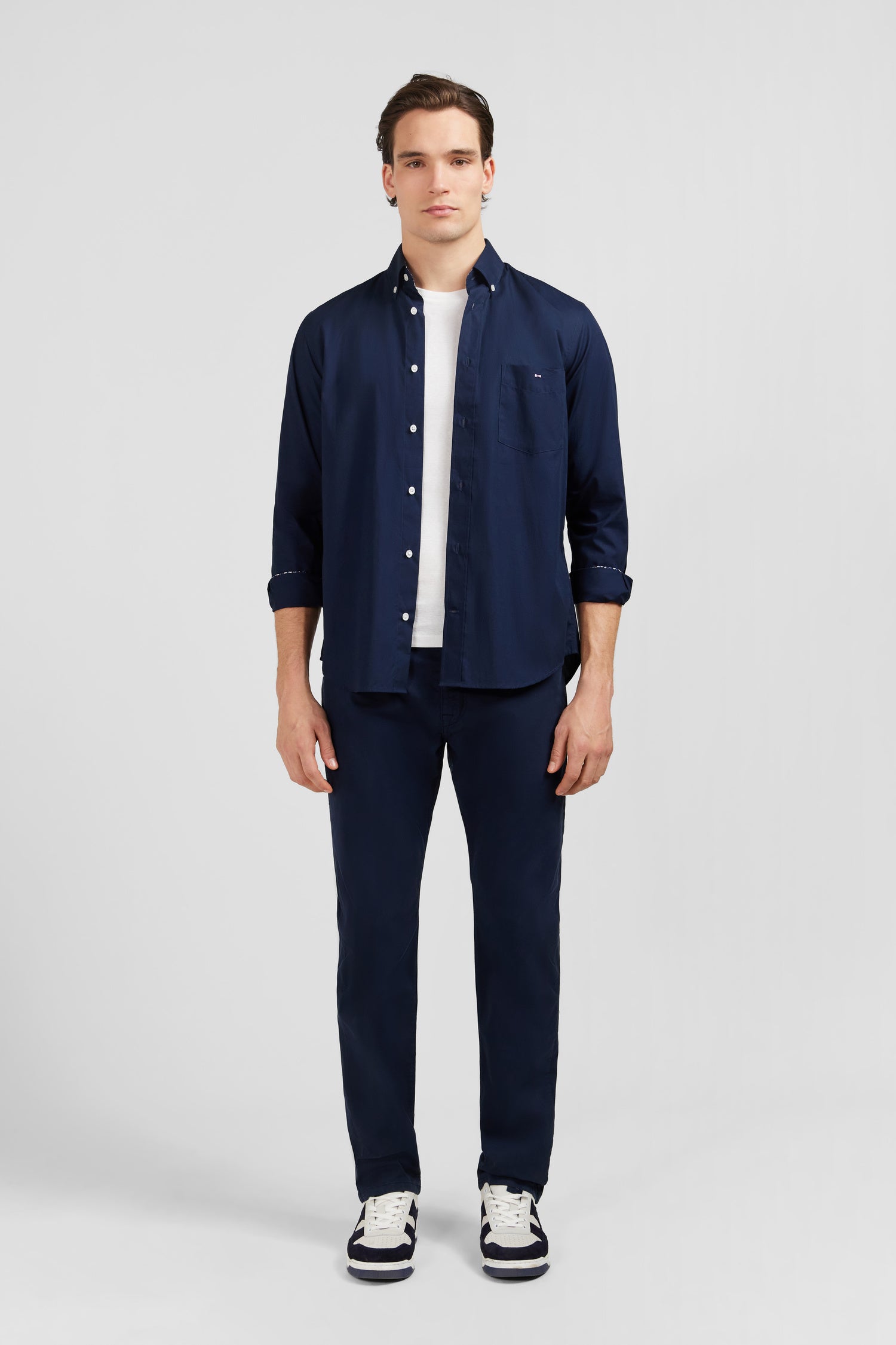 Chemise Homme Vintage Eden Park - Taille XL - Bleu Jean - Coton - Occasion Très Bon État