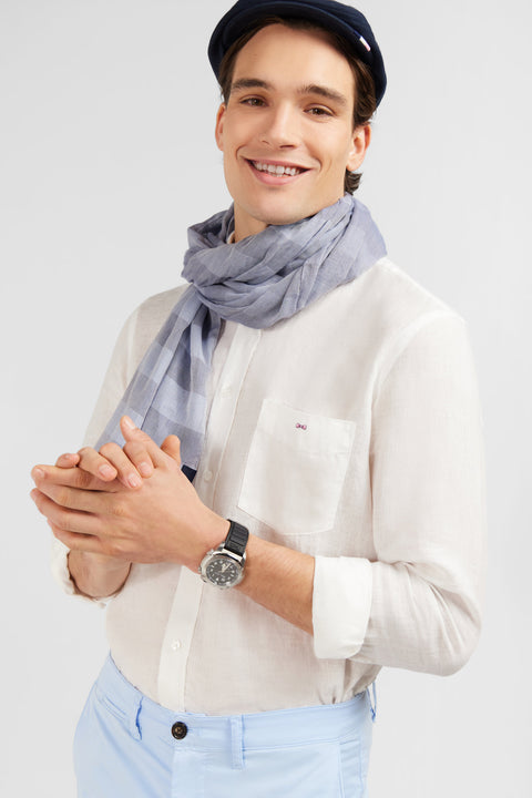 Plain white linen shirt - Image 3
