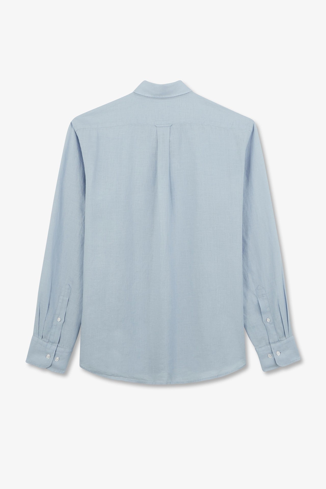Plain light blue shirt in linen