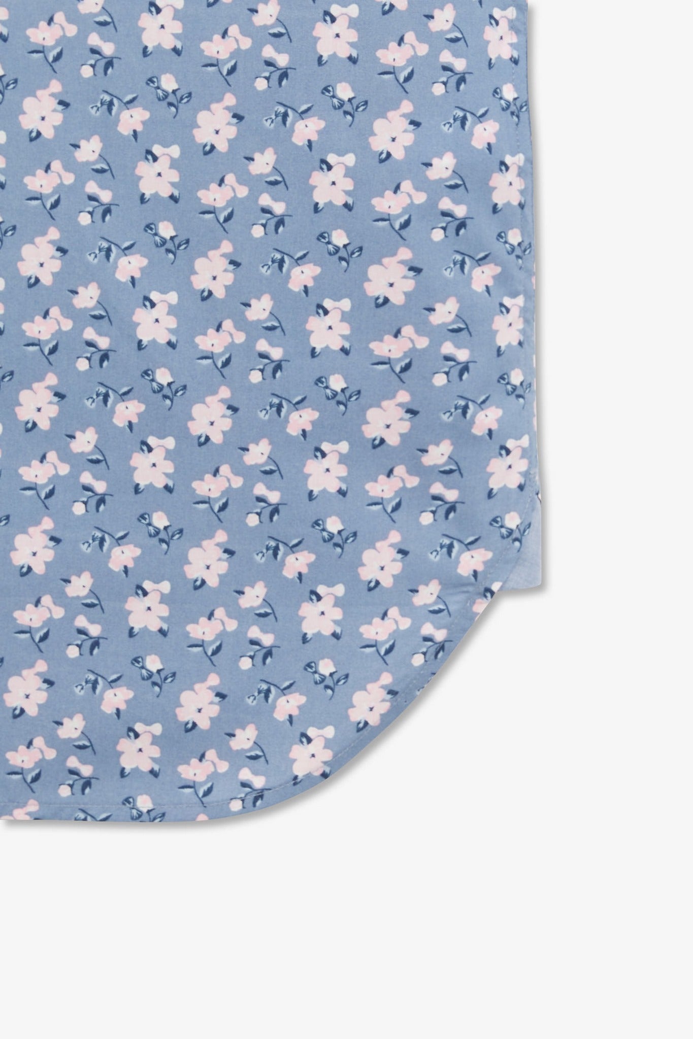 Chemise bleue imprimée exclusif fleurs