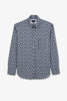 Chemise bleu marine imprimée exclusif fleurs