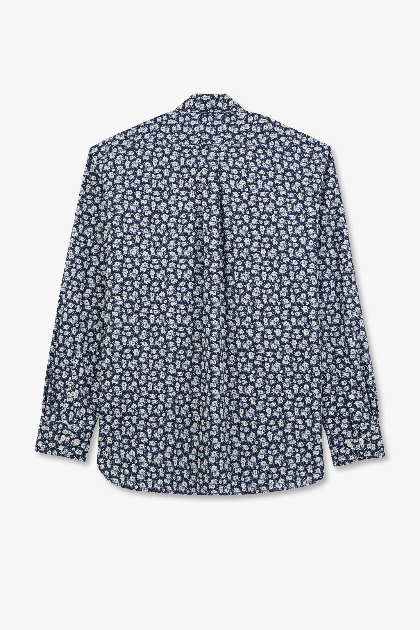 Chemise bleu marine imprimée exclusif fleurs