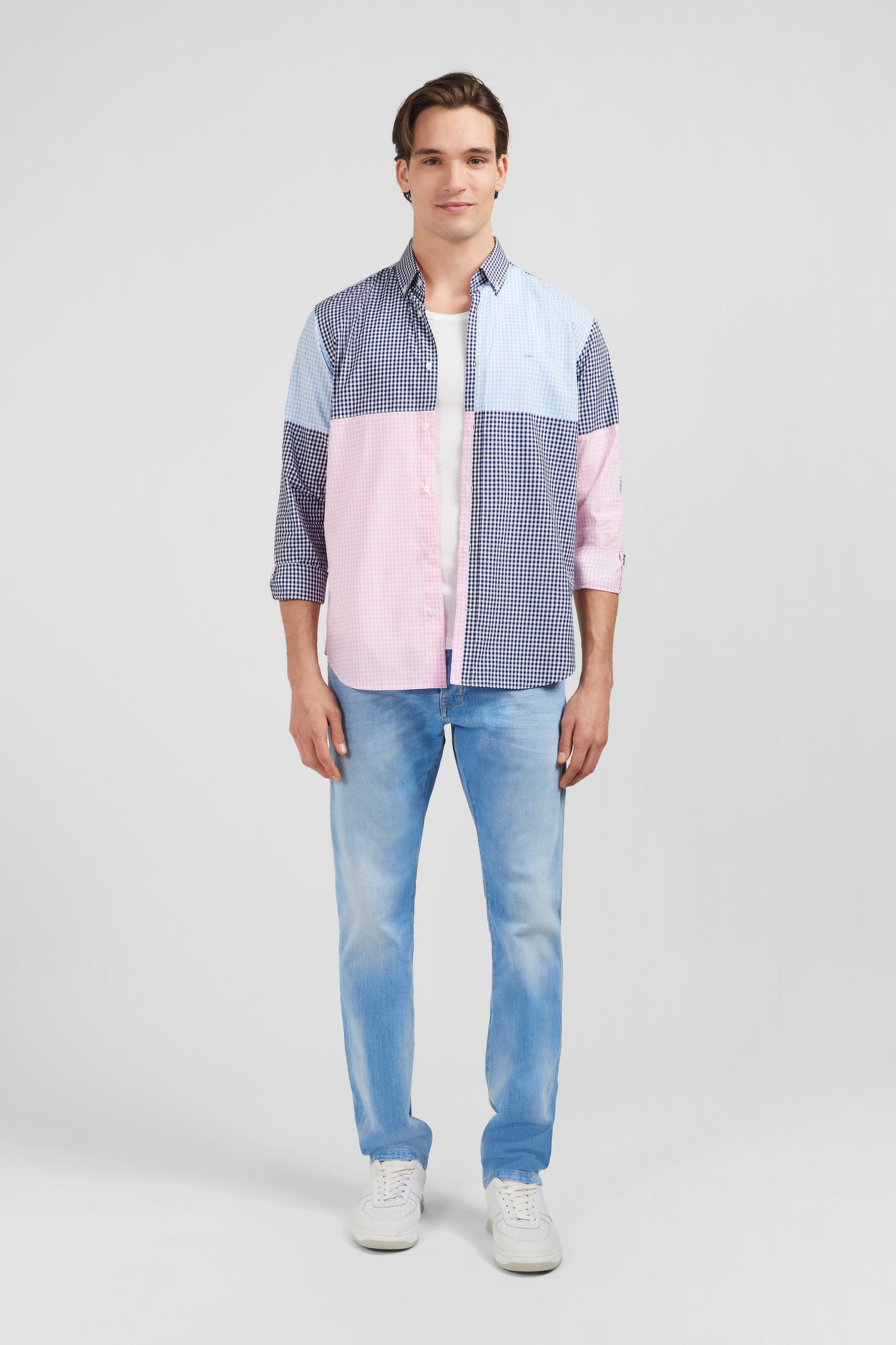 Chemise Eden Park Rayée Pastel - Taille M - Excellent État - Flanelle Coton