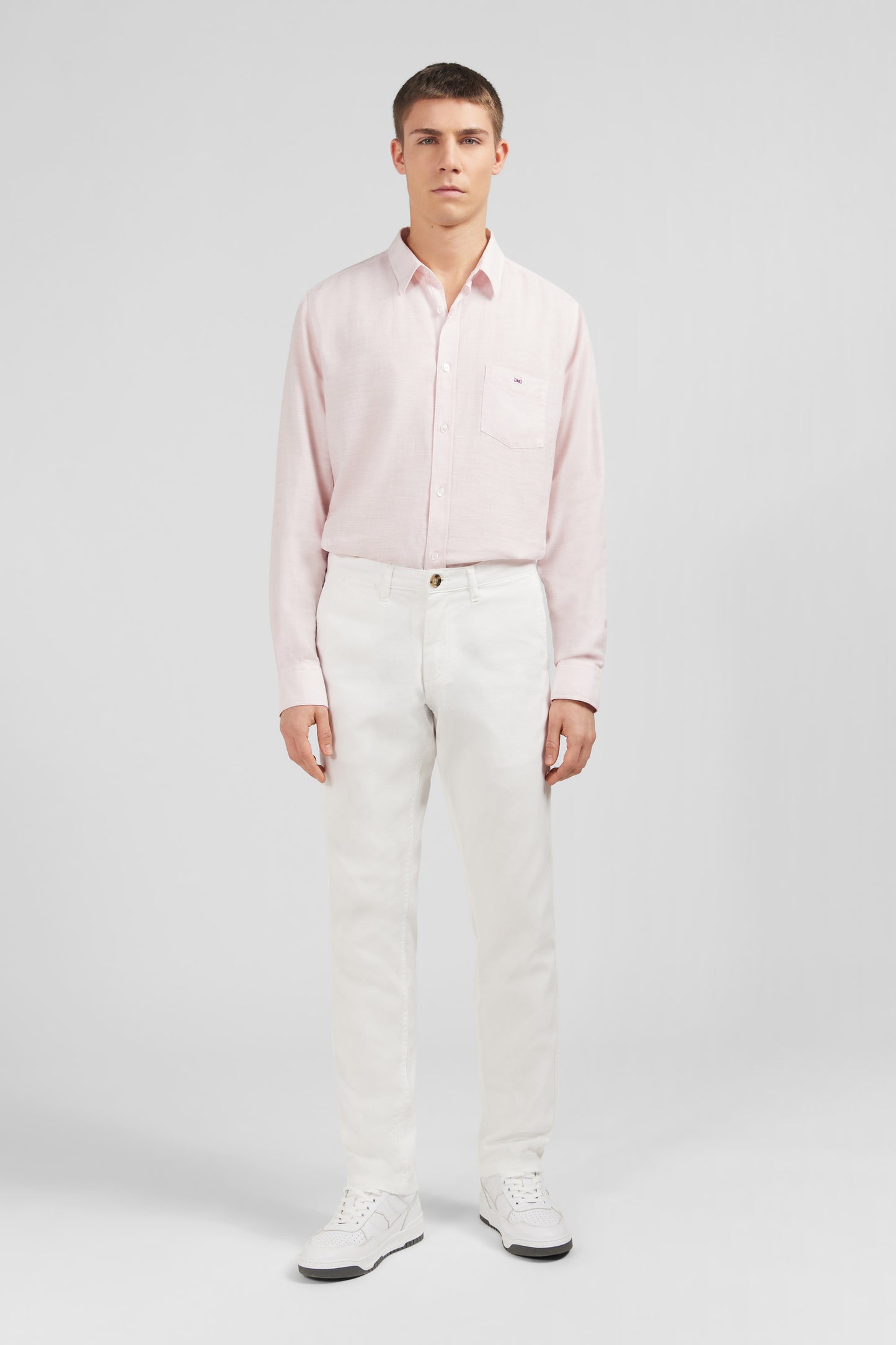 Chemise rose unie