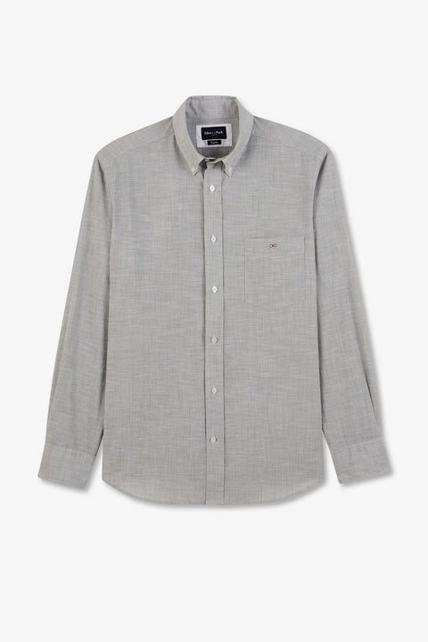 Chemise beige clair en coton dobby - Image 2