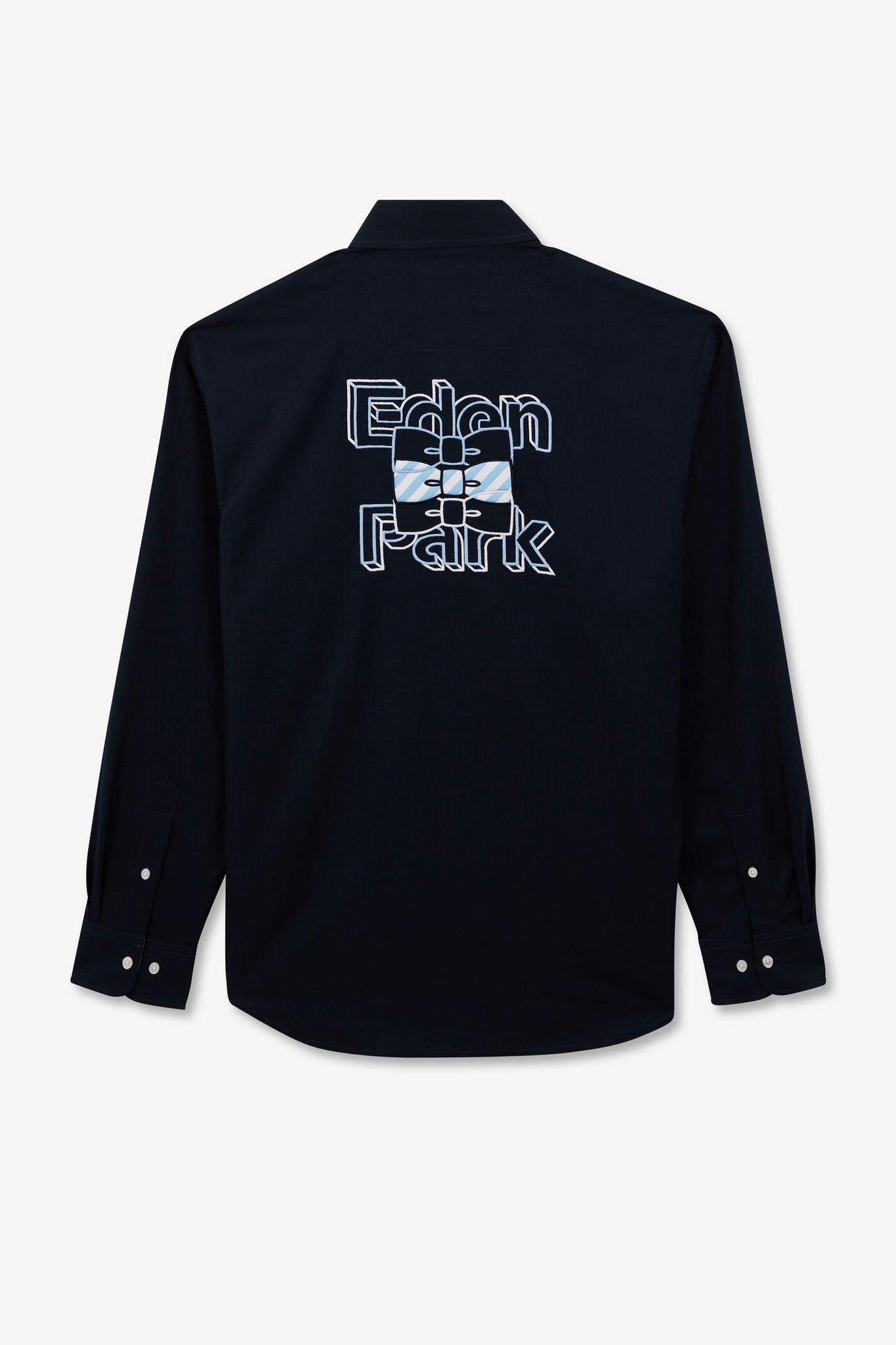 Chemise bleu foncé à broderie Eden Park