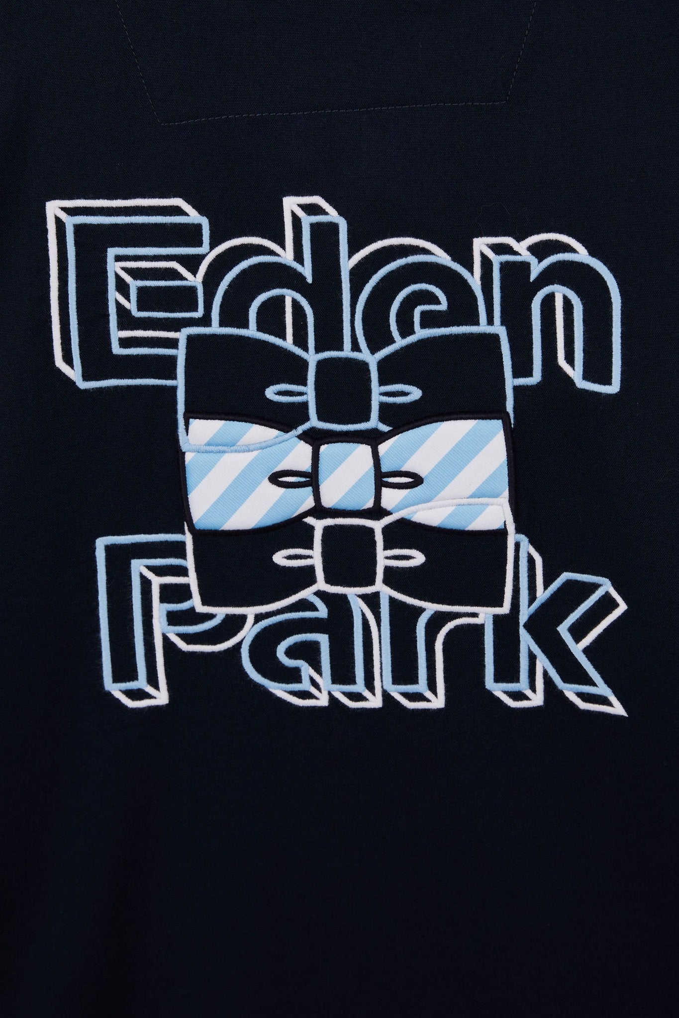 Chemise bleu foncé à broderie Eden Park