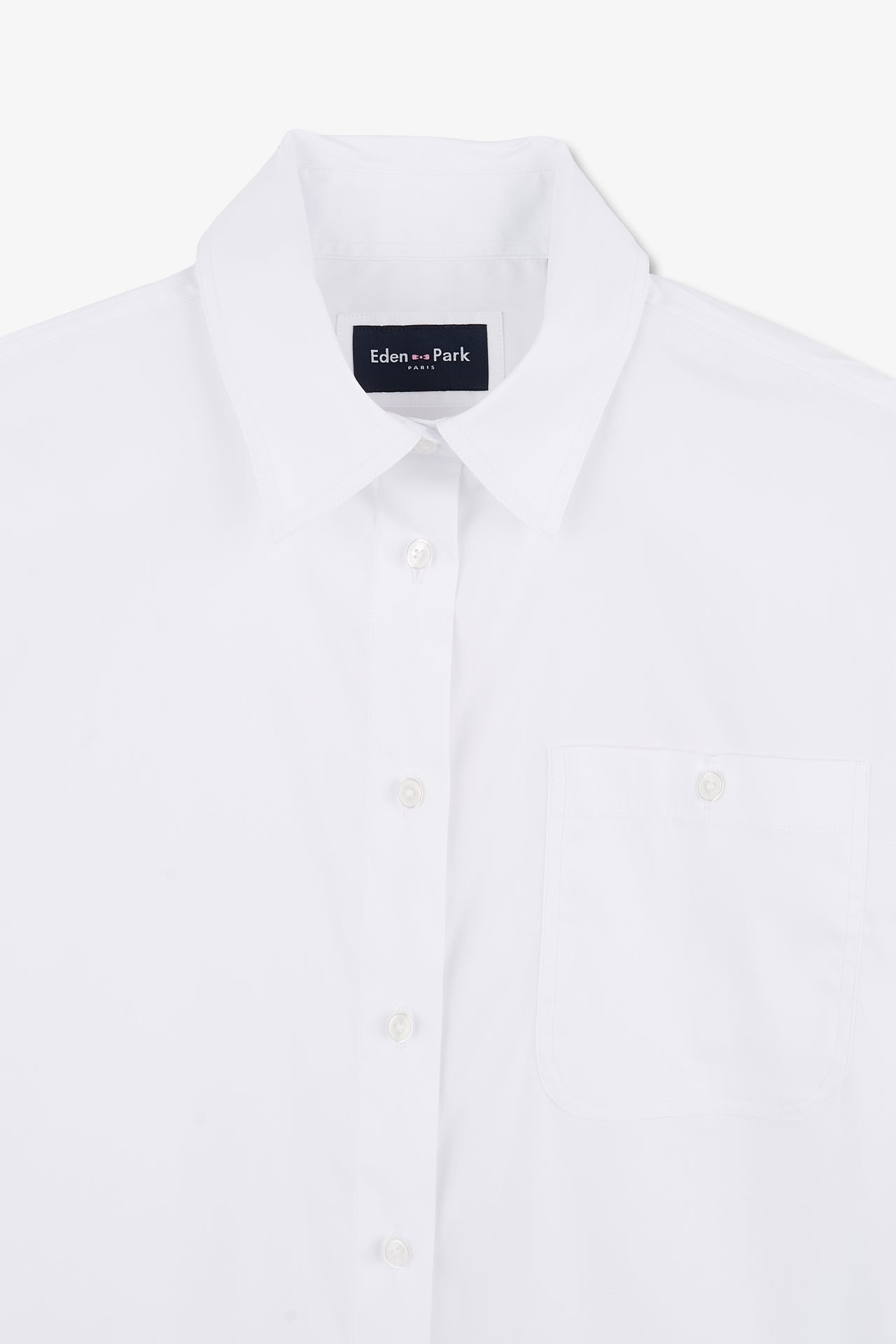Chemise manches courtes blanche coupe Oversized Eden Park