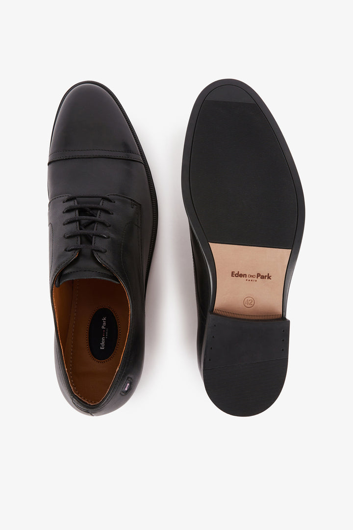 Derbies en cuir lisse noir