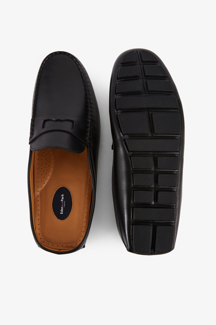 Mocassins noirs en cuir