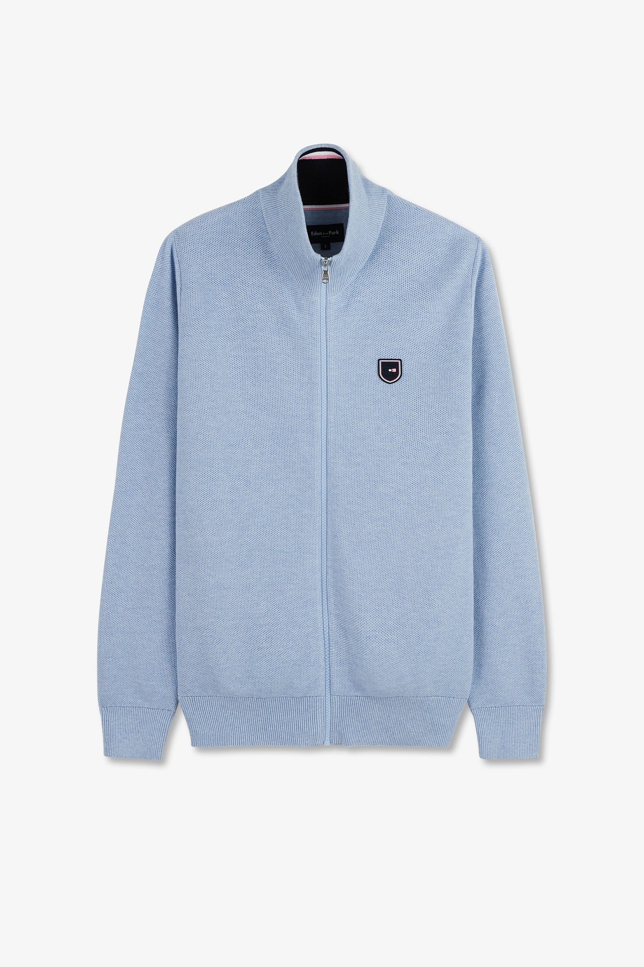 Cardigan zippé bleu