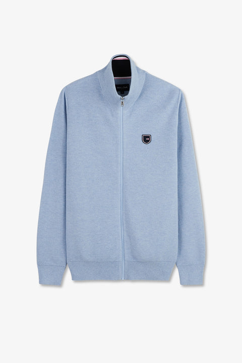 Cardigan zippé bleu - Image 2