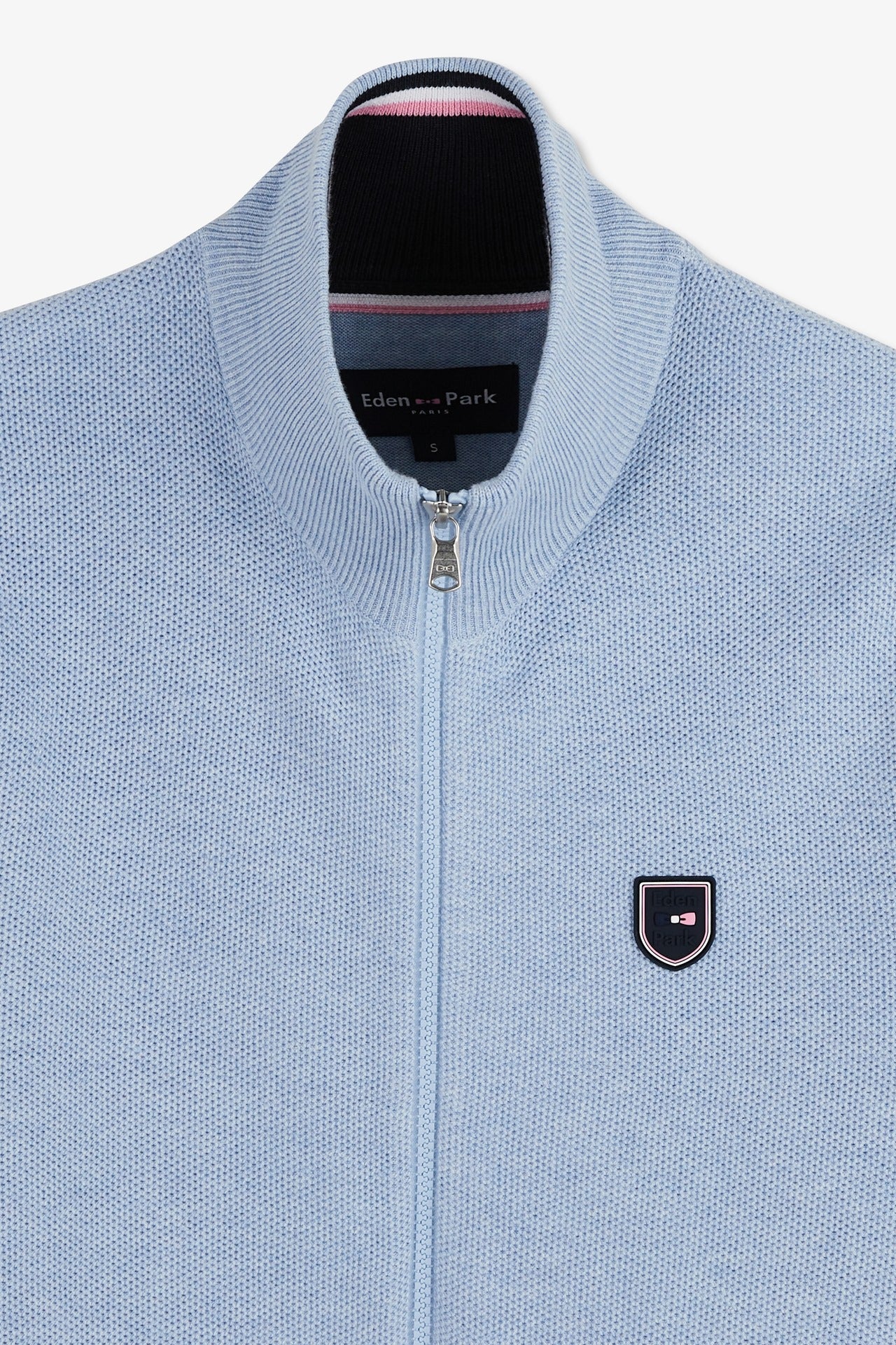 Cardigan zippé bleu