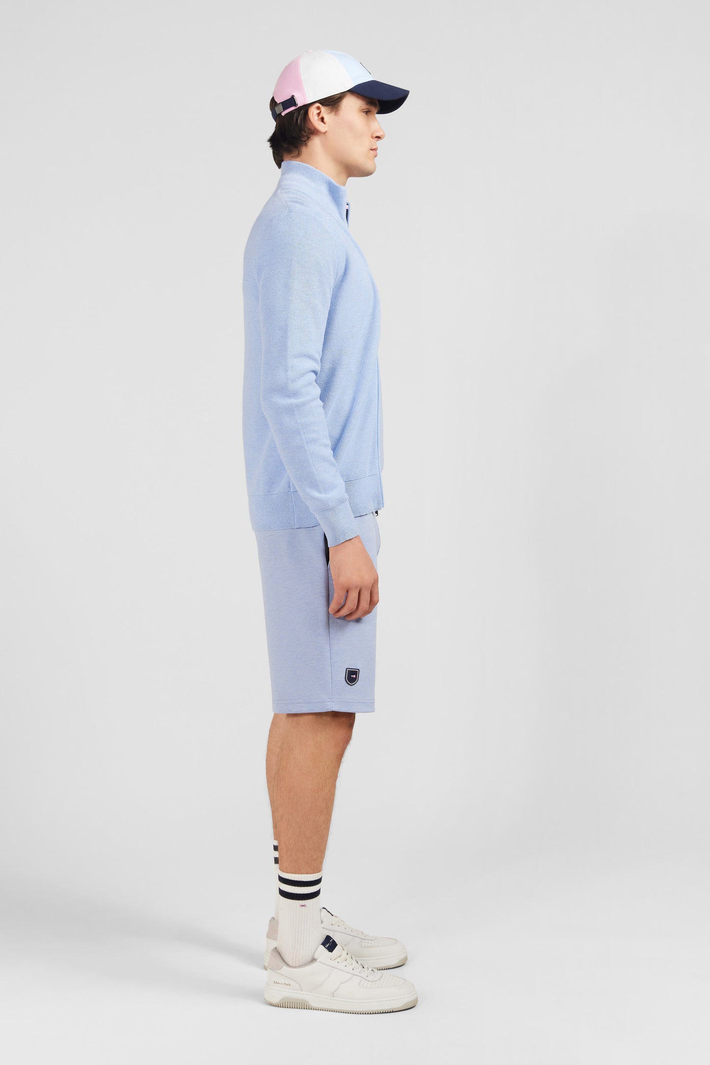 Cardigan zippé bleu