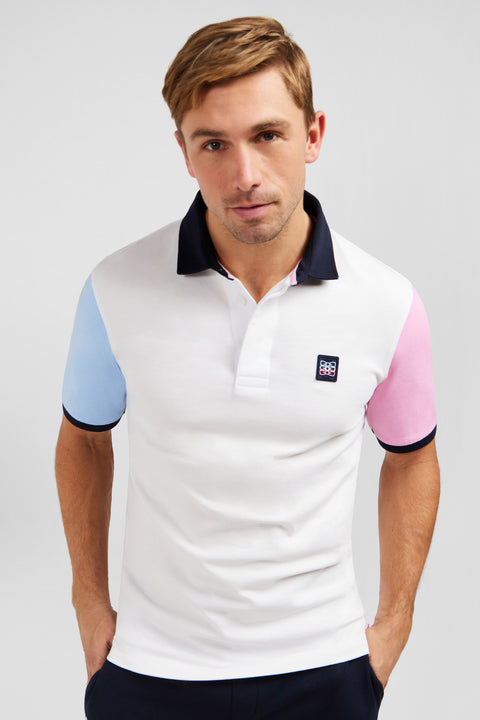 White colour-block polo shirt - Image 3