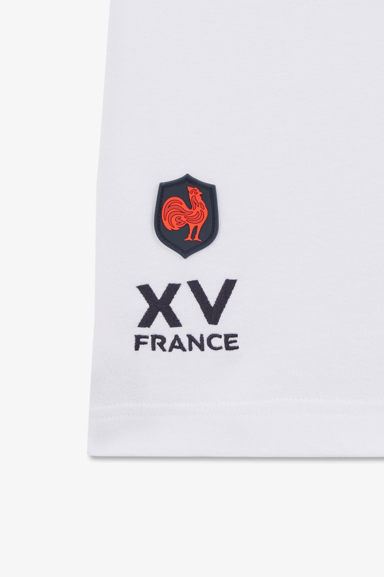 Maillot blanc colorblock manches courtes à broderies XV de France