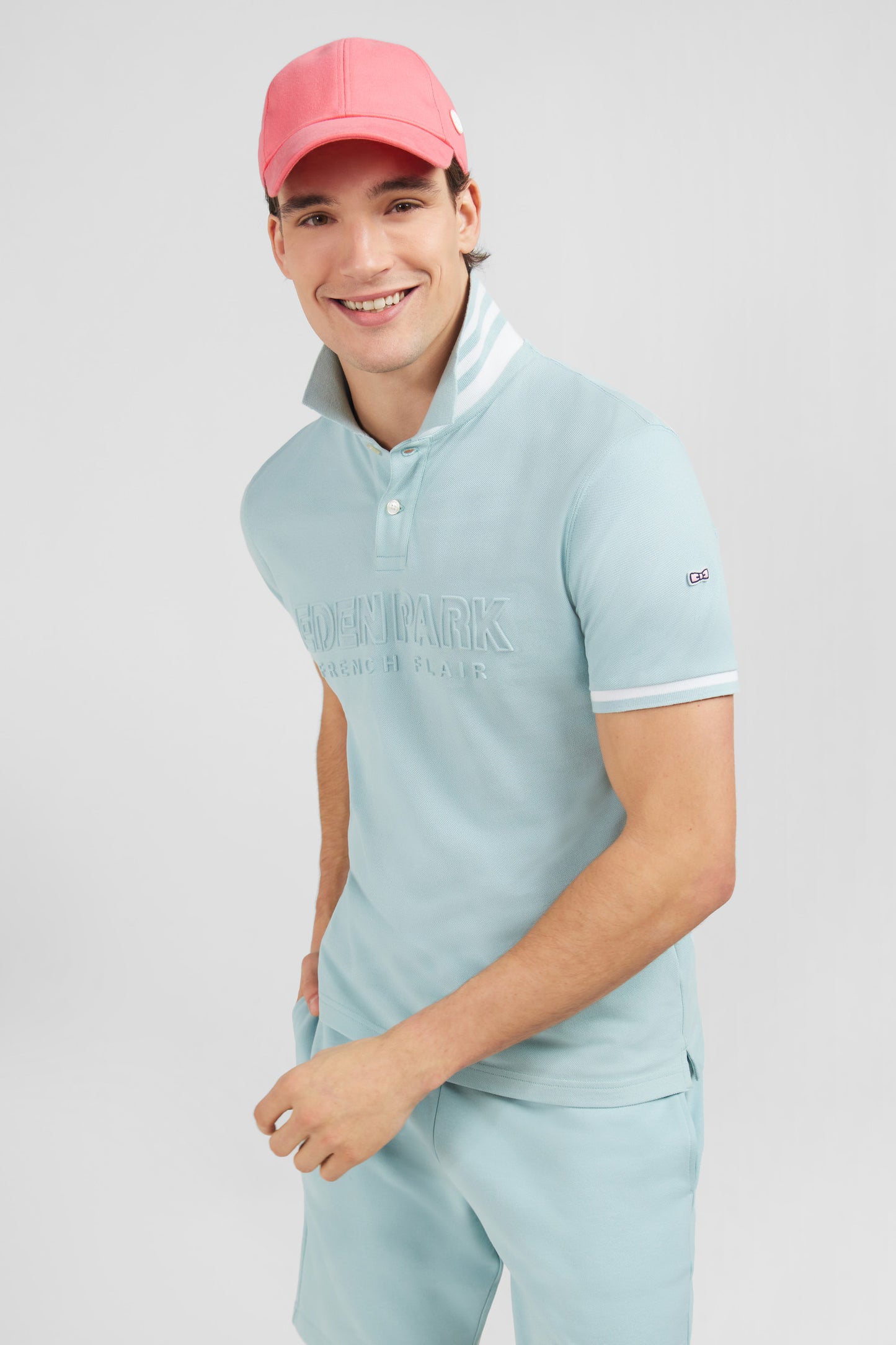 Polo vert manches courtes uni