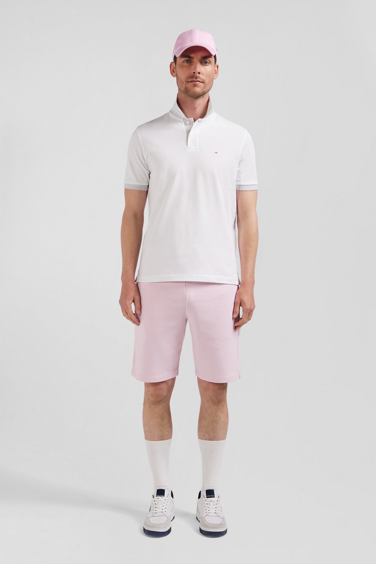 White short-sleeved polo shirt
