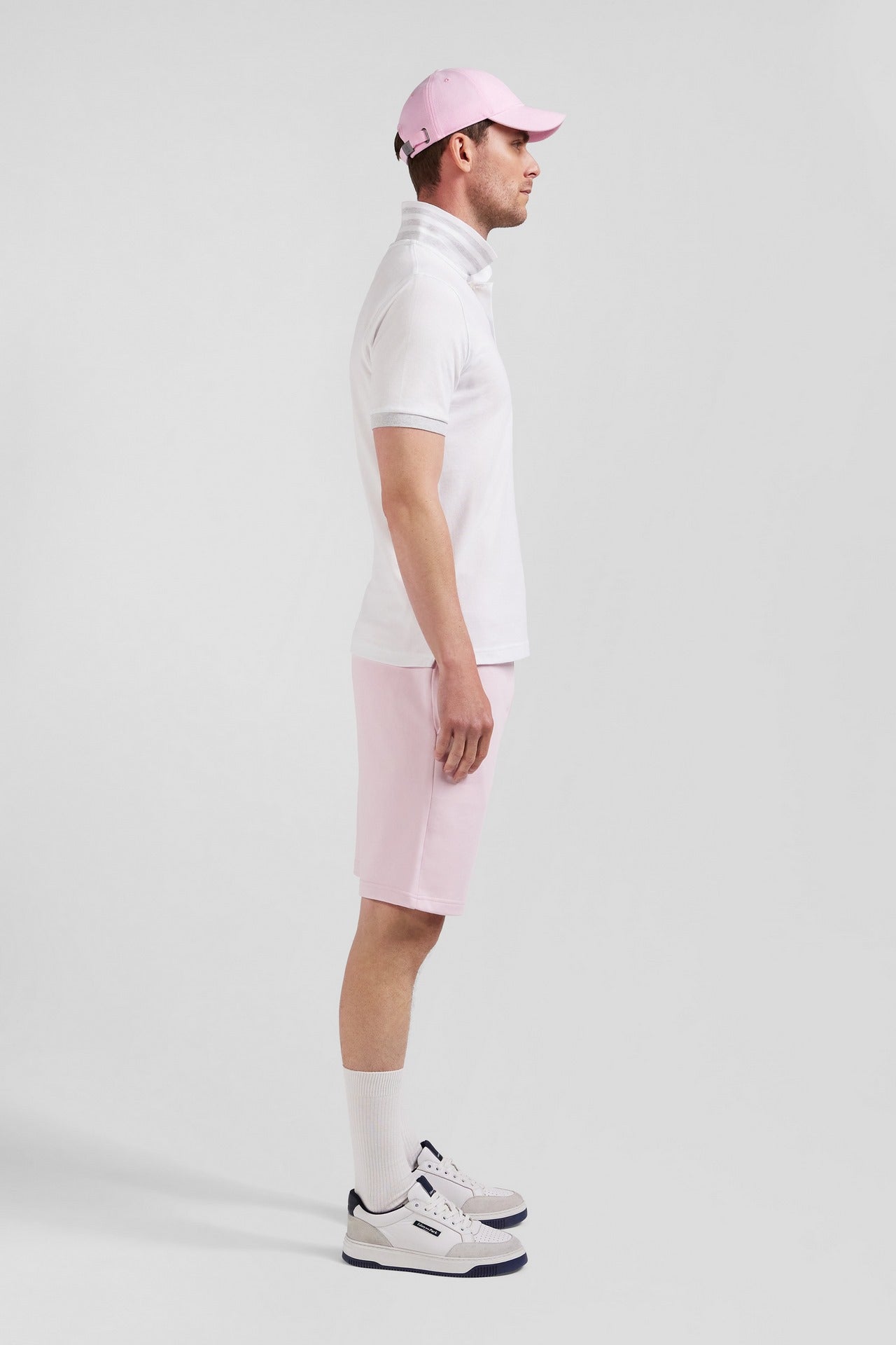 White short-sleeved polo shirt