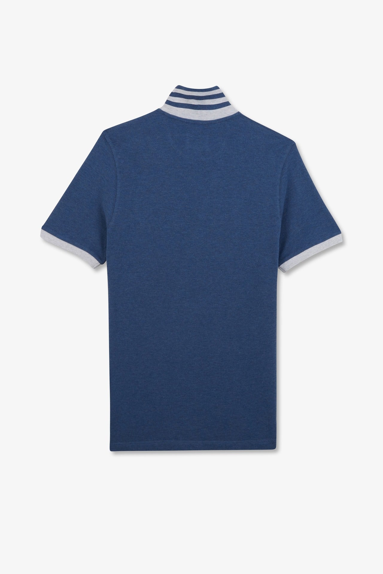 Blue short-sleeved polo shirt