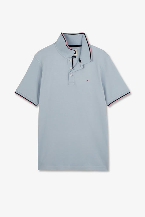 Polo bleu clair en coton Pima - Image 2