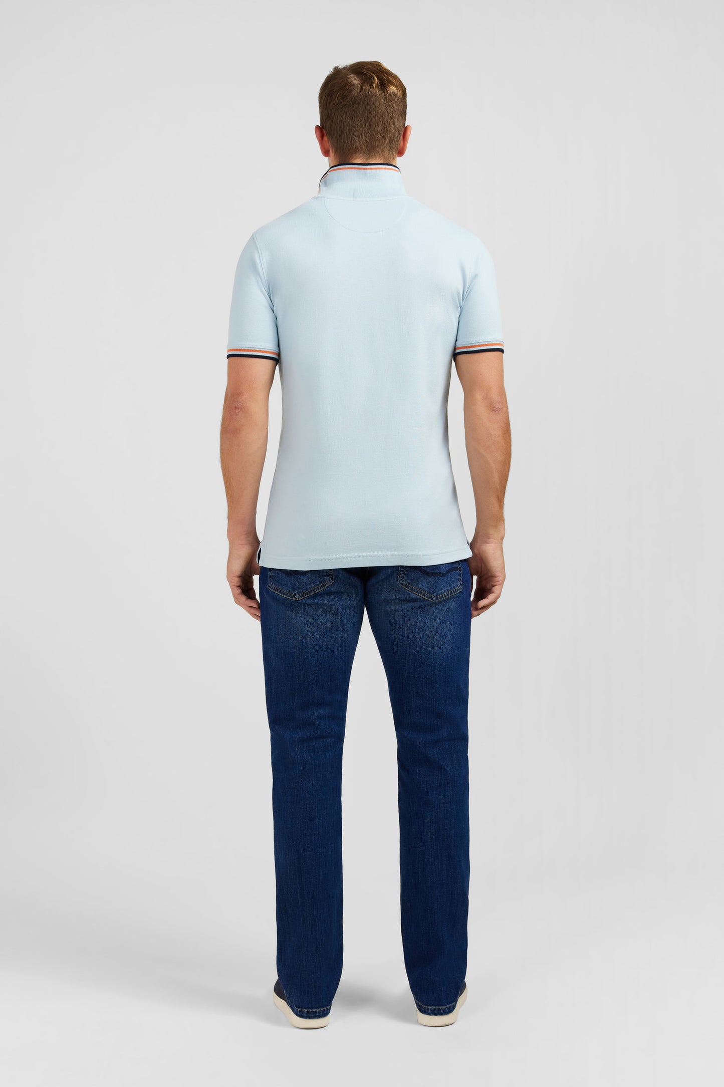 Polo bleu clair en coton Pima