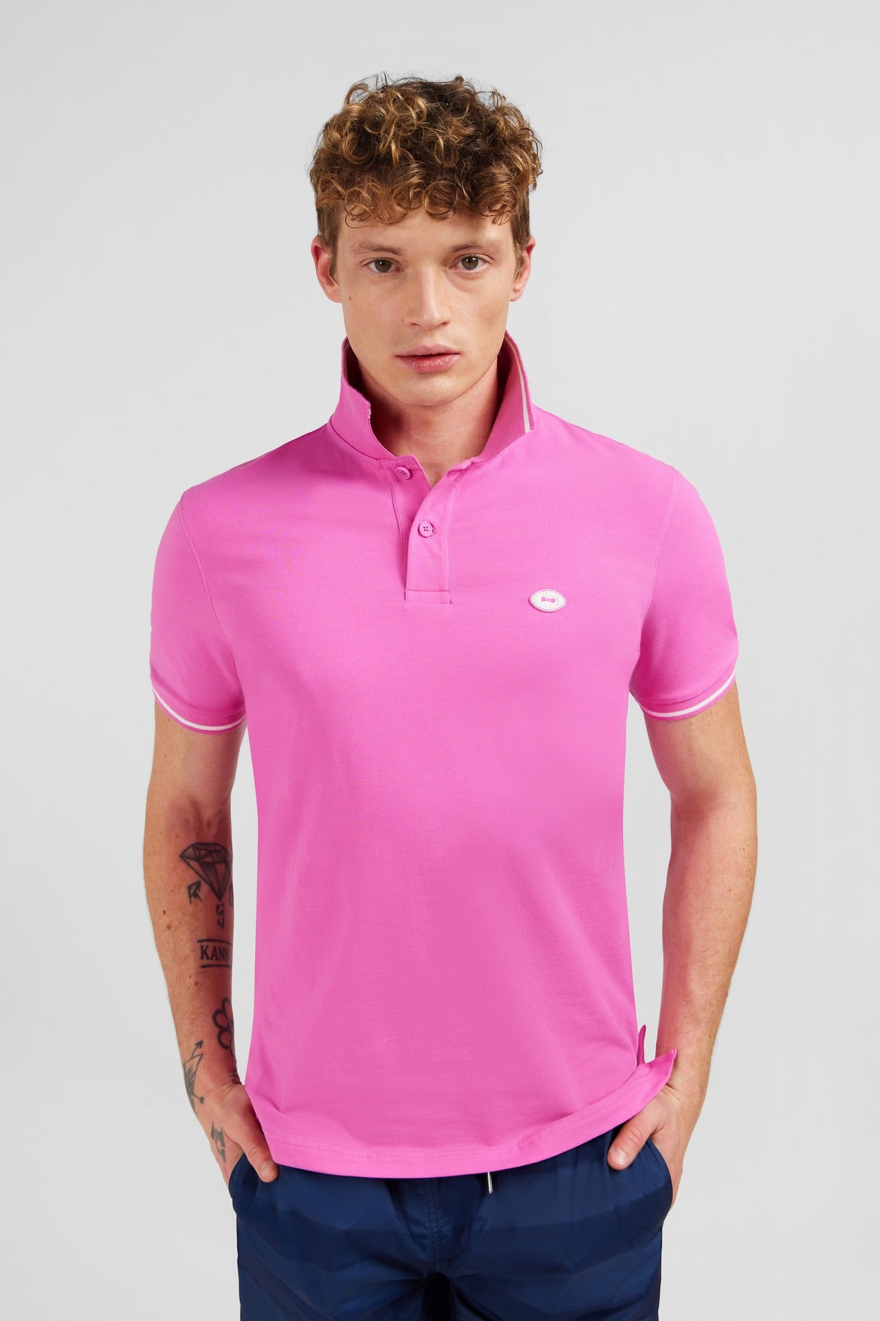 Polo rose à manches courtes