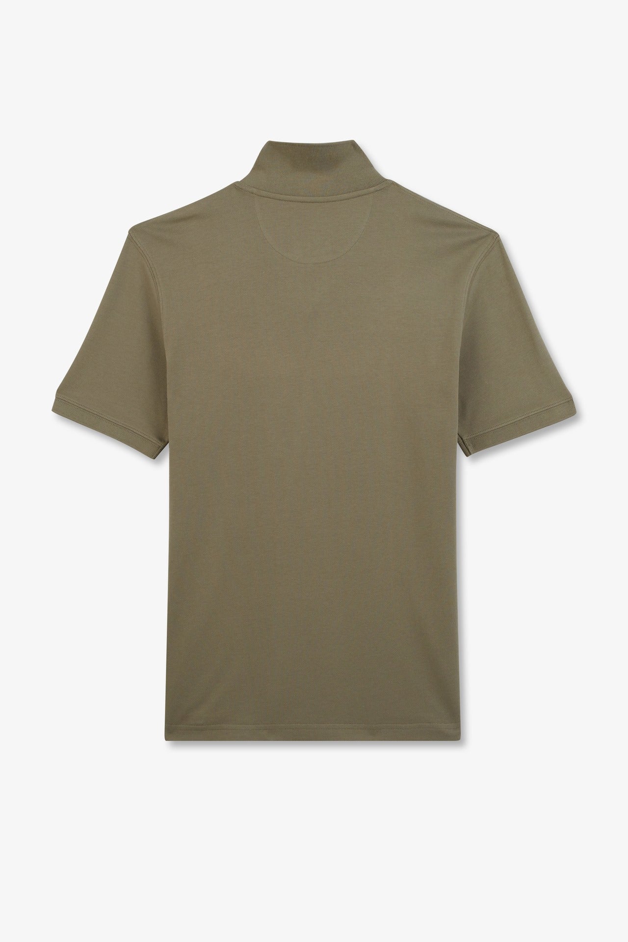 Plain beige short-sleeved polo shirt